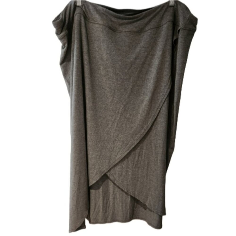 Addition Elle 4X‎ Grey Skirt Faux Wrap Style Criss Cross Viscose